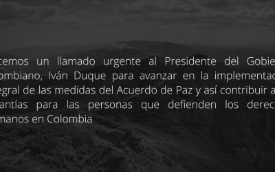 Comunicado público en relación al incremento de la crisis humanitaria y de derechos humanos en Colombia